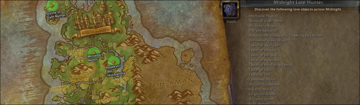 Midnight Lore Hunter: All Lore Object Locations and Reputation Rewards